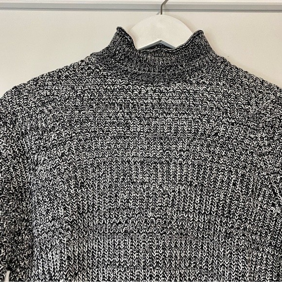 Abound Women’s Easy Stitch Ribbed Mock Neck Long Sleeve Sweater Black Marl NWT - Picture 2 of 7